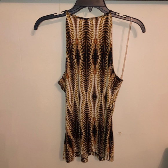 Worthington gold & brown with beaded neck tank top - Picture 4 of 6